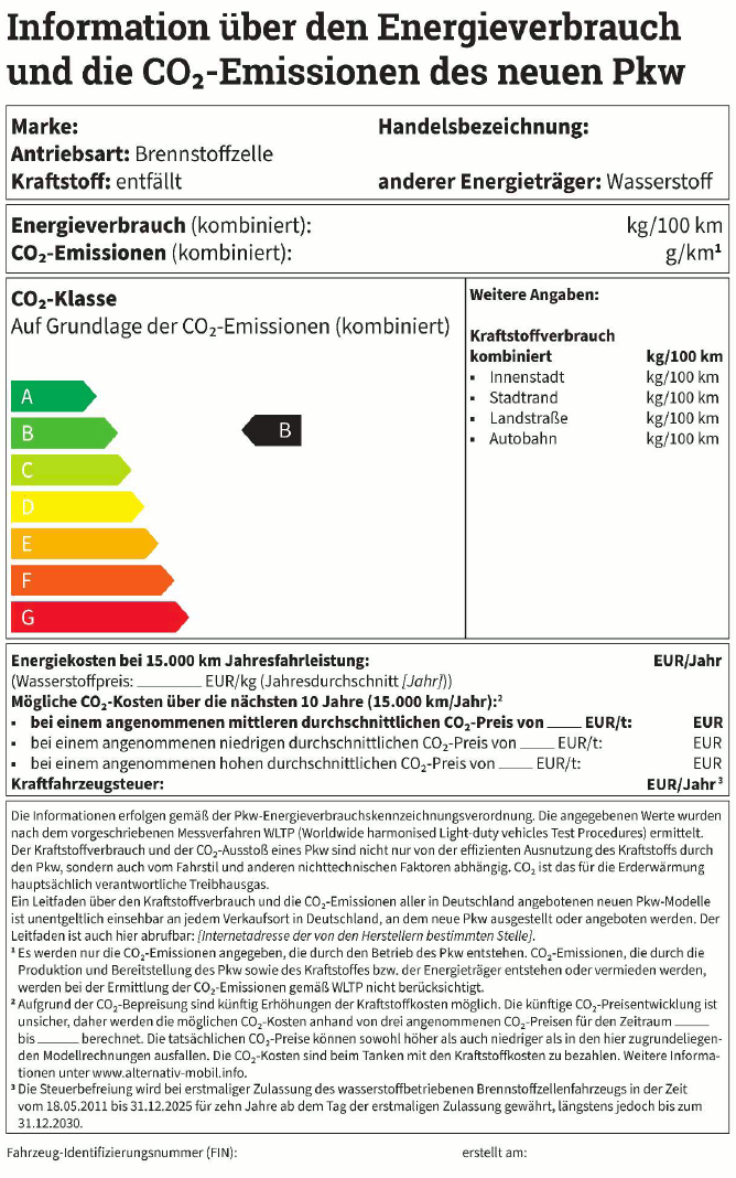 Muster 5 für ein Brennstoffzellenfahrzeug (BGBl. 2024 I Nr. 50 S. 17)