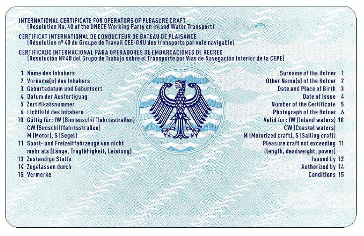 Muster für die Rückseite des amtlichen Sportbootführerscheins (BGBl. 2024 I Nr. 100 S. 14)