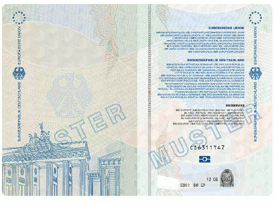 Muster Reisepass (BGBl. 2024 I Nr. 125 S. 13)