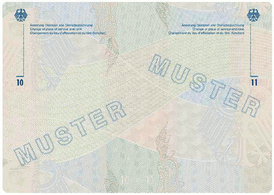 Muster Dienstpass (BGBl. 2024 I Nr. 125 S. 30)