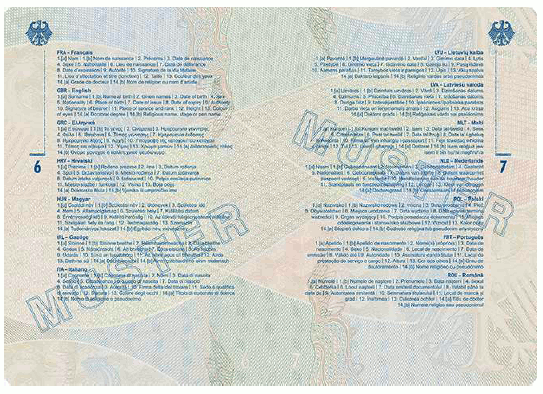 Muster Diplomatenpass (BGBl. 2024 I Nr. 125 S. 43)