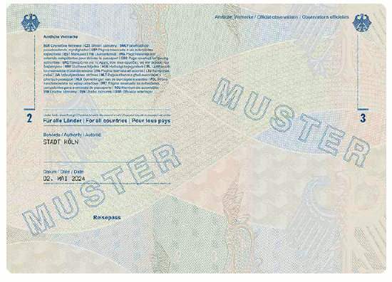 Muster Reisepass (BGBl. 2024 I Nr. 125 S. 4)