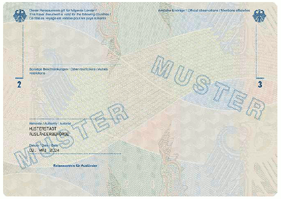 Muster Reiseausweis (BGBl. 2024 I Nr. 125 S. 59)