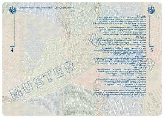 Muster Reisepass (BGBl. 2024 I Nr. 125 S. 5)