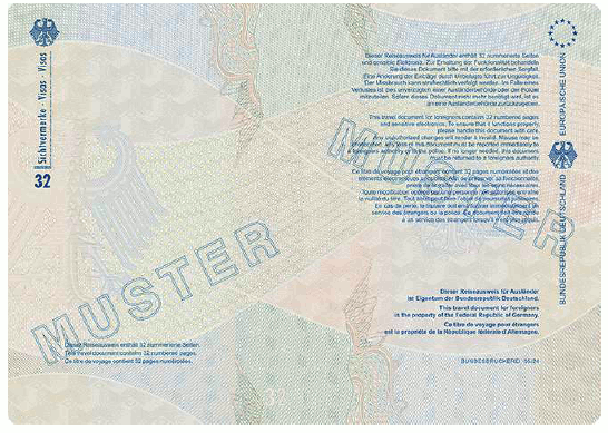 Muster Reiseausweis (BGBl. 2024 I Nr. 125 S. 67)
