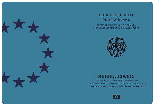 Muster Reiseausweis für Staatenlose (BGBl. 2024 I Nr. 125 S. 78)