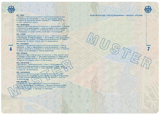 Muster Reiseausweis für Staatenlose (BGBl. 2024 I Nr. 125 S. 80)