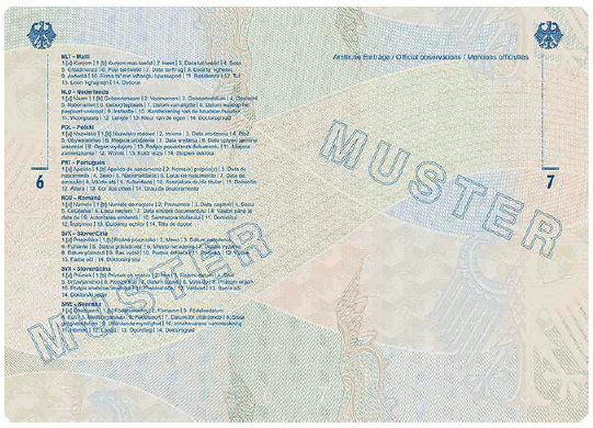 Muster Reiseausweis für Staatenlose (BGBl. 2024 I Nr. 125 S. 80)