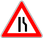 Zeichen 121 Einseitig (rechts) verengte Fahrbahn (BGBl. I 1992 S. 681)