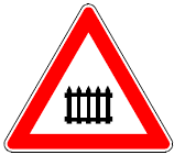 Zeichen 150 Bahnübergang mit Schranken oder Halbschranken (BGBl. I 1992 S. 682)