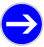 Zeichen 211 Vorgeschriebene Fahrtrichtung Hier rechts (BGBl. I 1992 S. 683)