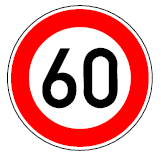 Zeichen 274 Zulässige Höchstgeschwindigkeit (BGBl. I 1992 S. 687)