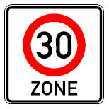 Zeichen 274.1 Beginn der Tempo 30-Zone (BGBl. I 1992 S. 687)