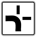 Zusatzschild Verlauf der Vorfahrtstraße (BGBl. I 1992 S. 691)