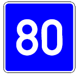 Zeichen 380 Richtgeschwindigkeit (BGBl. I 1992 S. 695)