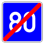 Zeichen 381 Ende der Richtgeschwindigkeit (BGBl. I 1992 S. 695)