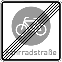 Zeichen 244a Ende Fahrradstraße (BGBl. I 1997 S. 2029)