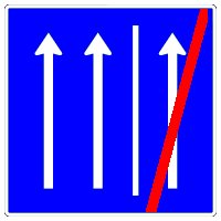 Zeichen 223.2 Seitenstreifen nicht mehr befahren (BGBl. I 2001 S. 3783)