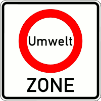 Zeichen 270.1 Beginn eines Verkehrsverbots zur Verminderung schädlicher Luftverunreinigungen in einer Zone (BGBl. I 2006 S. 2226)