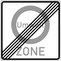 Zeichen 270.2 Ende eines Verkehrsverbots zur Verminderung schädlicher Luftverunreinigungen in einer Zone (BGBl. I 2006 S. 2543)